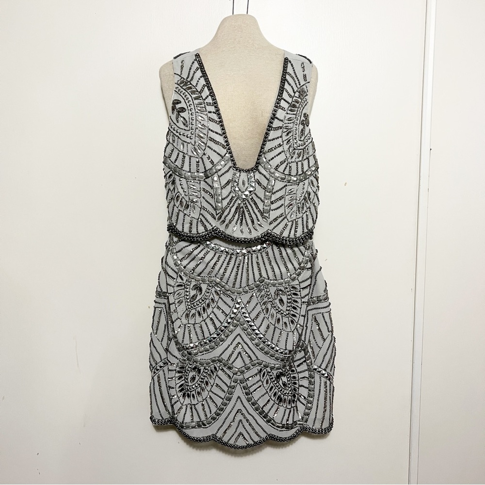 ASOS Silver Embellished Sequin Mini Dress 12